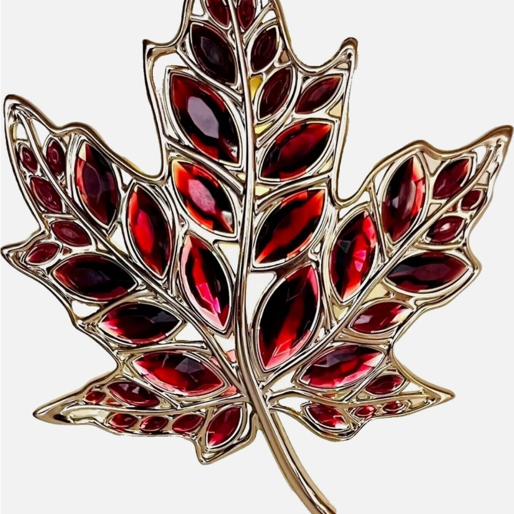 Autumn Red Gem Maple Leaf Wallflower Nightlight Bath & Body Works Plug In - Picture 2 of 5